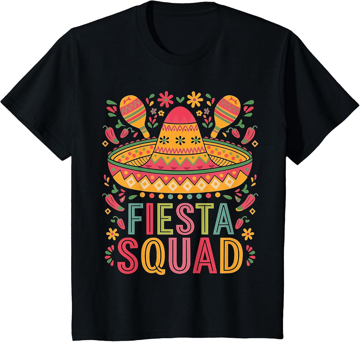Fiesta Squad Lover Cinco de Mayo T-Shirt - Black