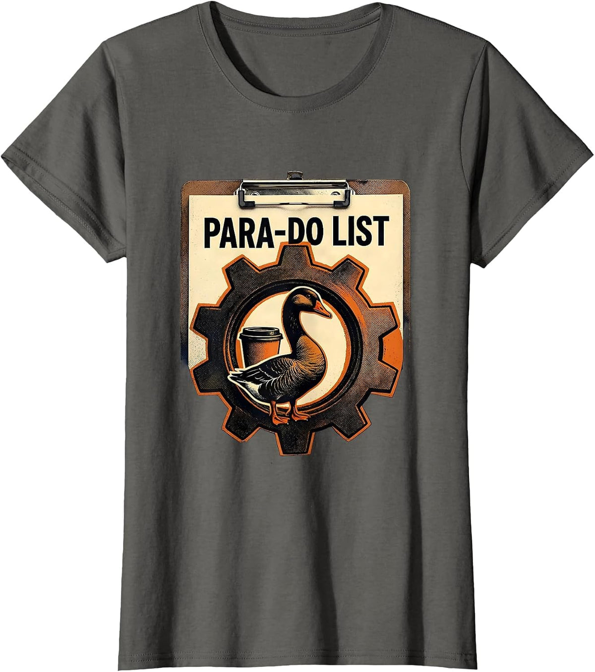 Women's Para-Do List Funny Paraprofessional Goose SPED Teacher T-Shirt - Asphalt Grey