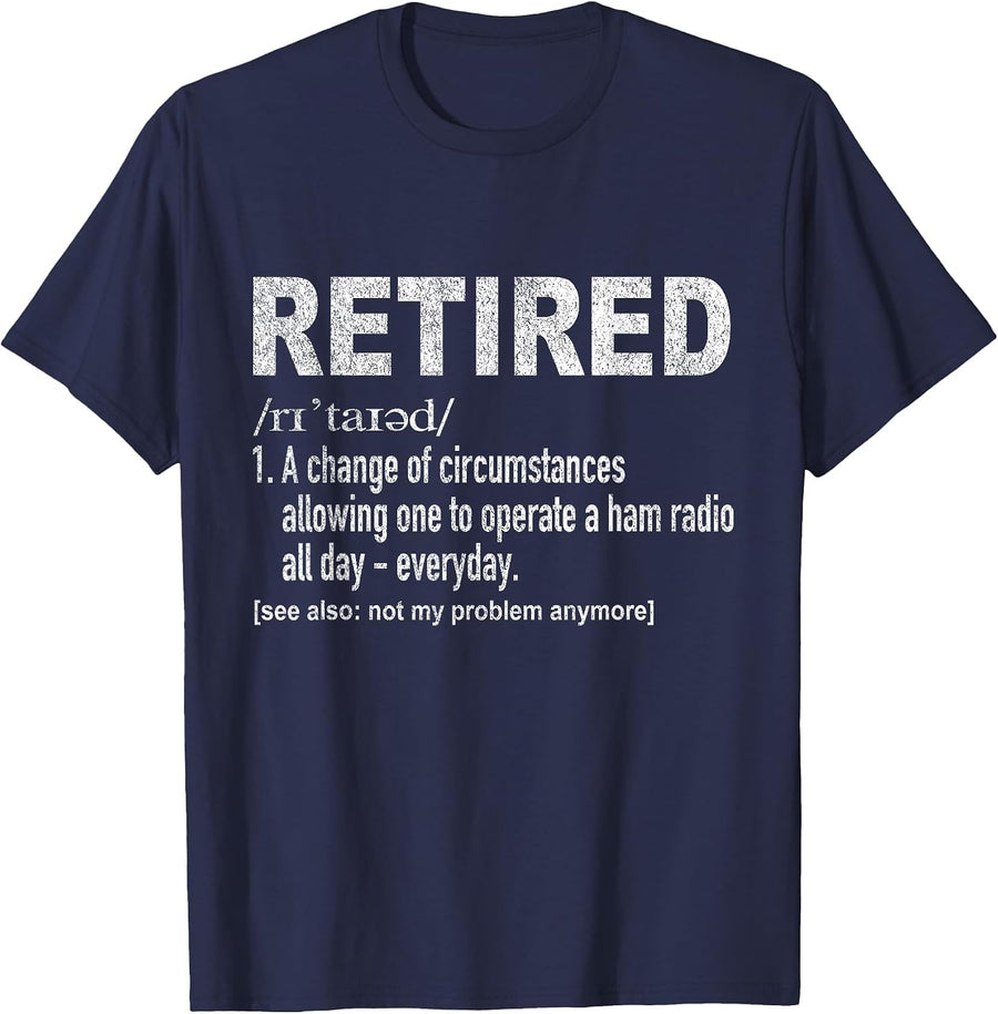 Funny Retired Definition Ham Radio Operator Amateur Radio T-Shirt - Navy Blue