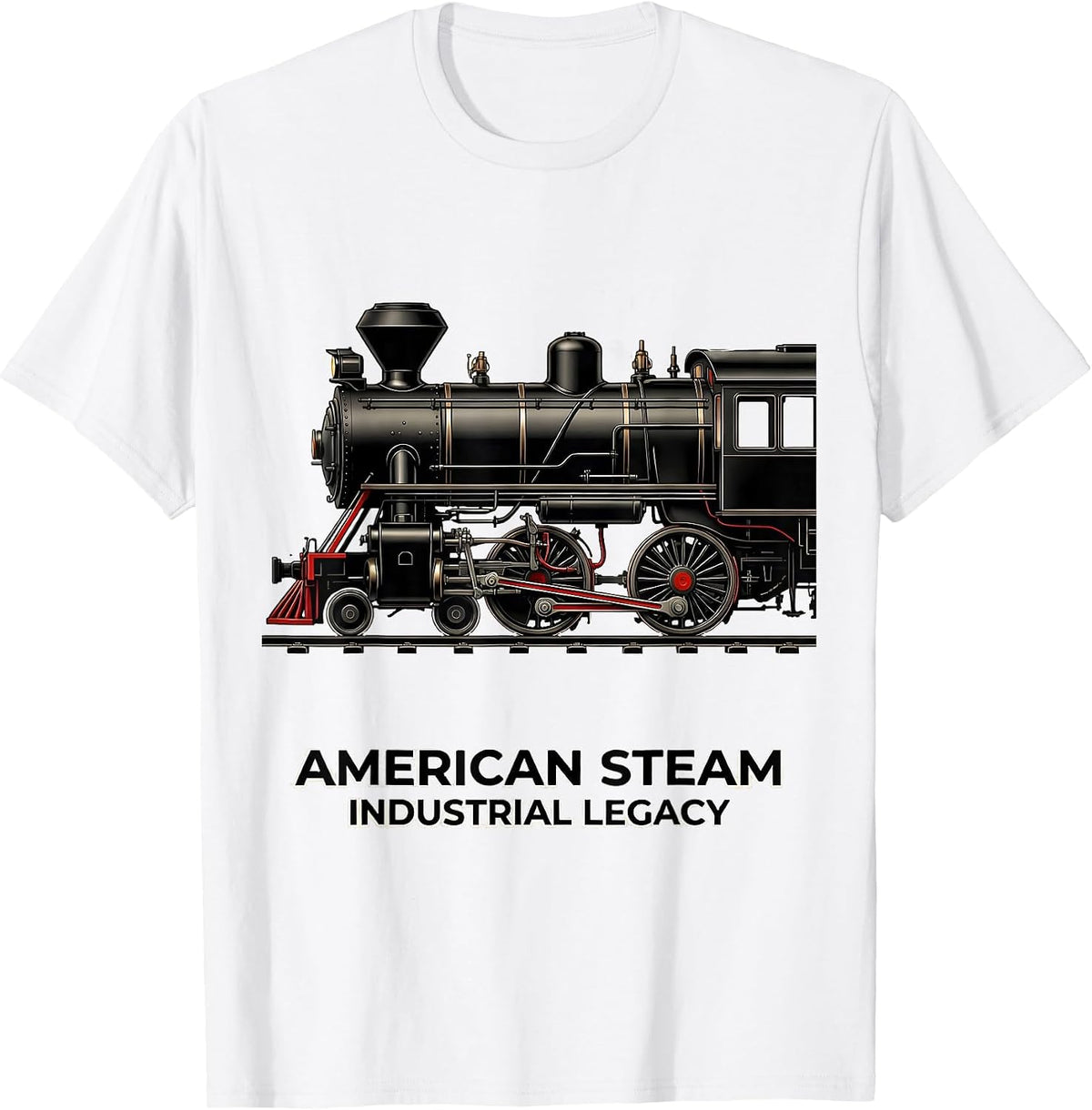 Men's American Steam Industrial Legacy Big Boy 4014 Train Engineer T-Shirt - White