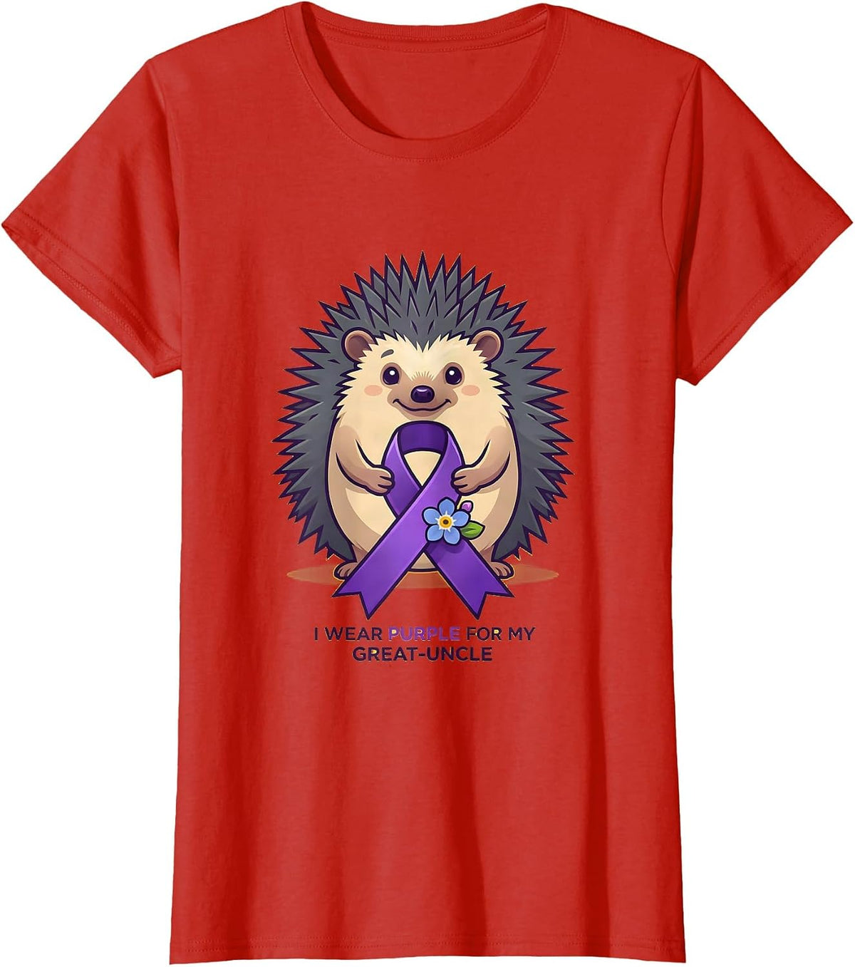 I Wear Purple For My Great-Uncle Alzheimer's Awareness T-Shirt - Red