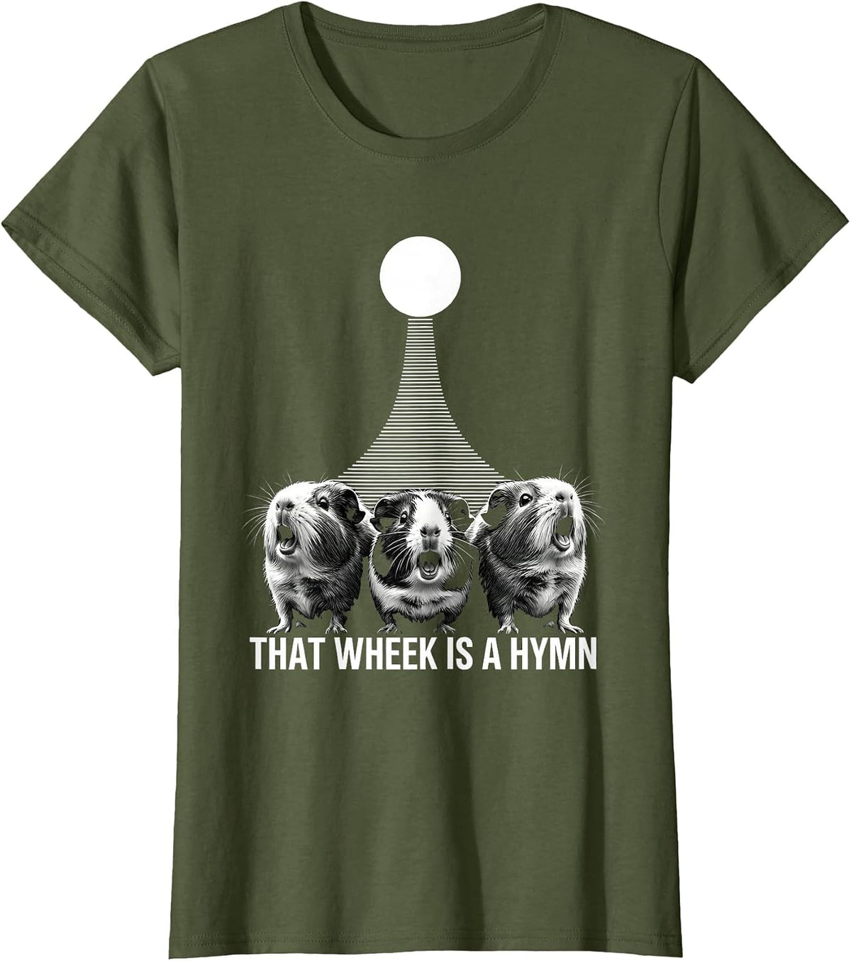 Women's That Wheek Is A Hymn Funny Guinea Pig Parody Animal Lover T-Shirt - Olive Green