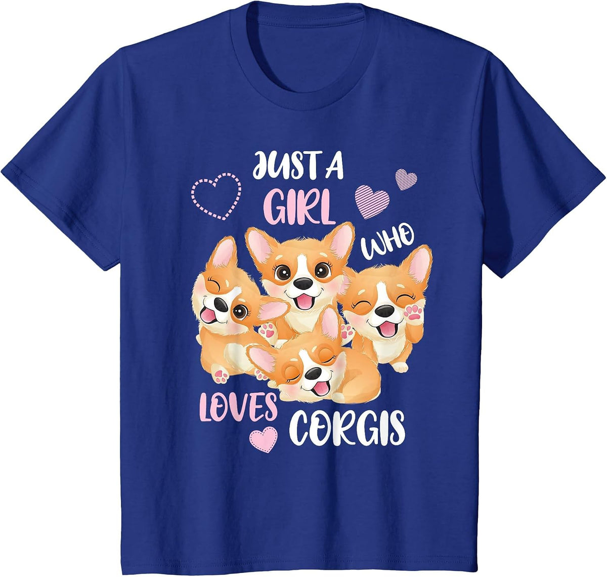 Just a Girl who Loves Corgis T-Shirt - Royal Blue
