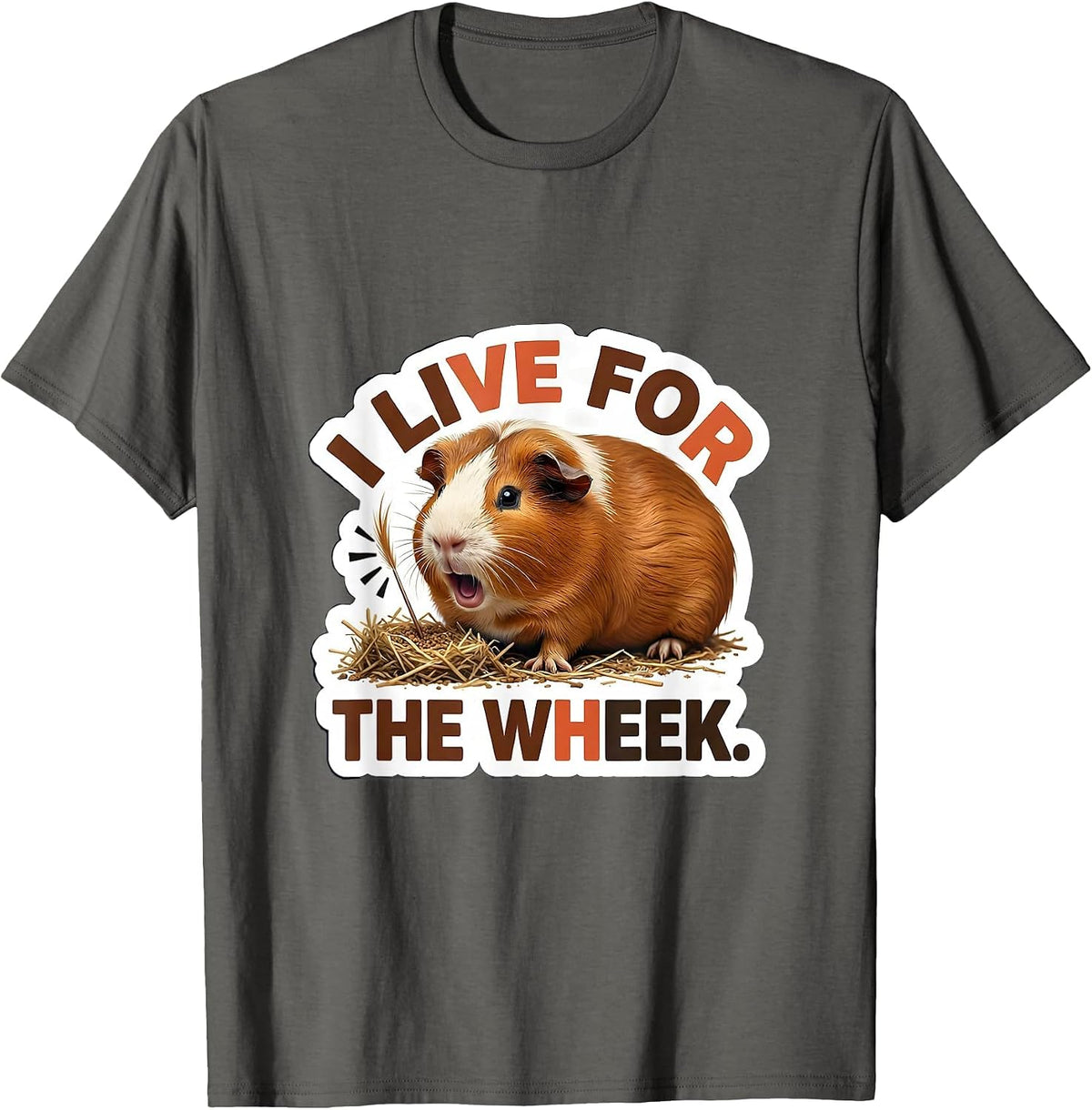 Men's I Live For The Wheek Funny Guinea Pig Pet Lover Humor T-Shirt - Asphalt Grey