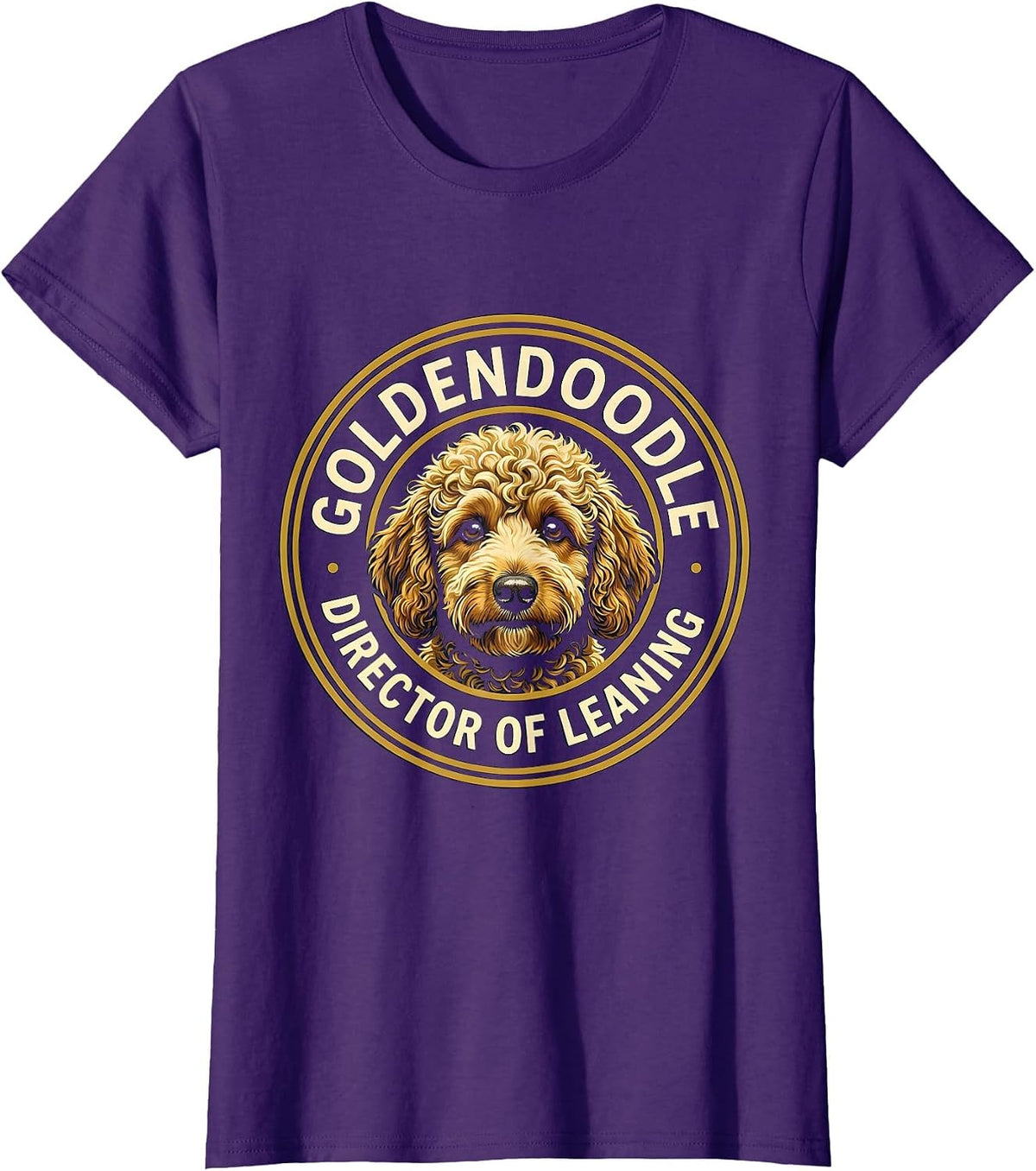 Women's Goldendoodle Director of Leaning Funny Doodle Owner Humor T-Shirt - Purple