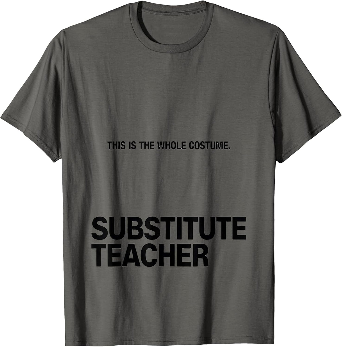 This Is The Whole Costume Substitute Teacher Funny Halloween T-Shirt - Asphalt Grey
