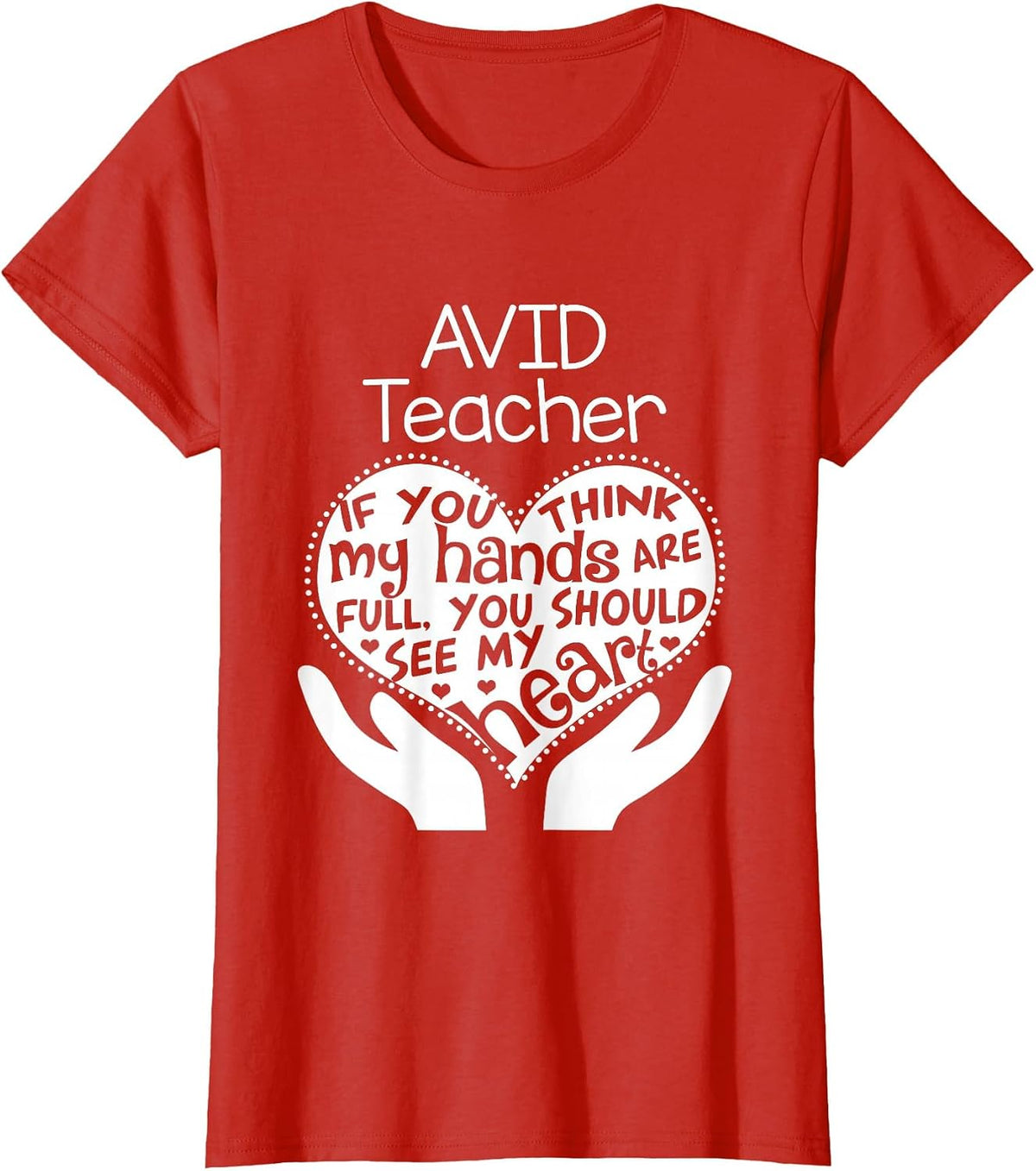 AVID Program Teacher Heart School T Shirt Team Group Gift T-Shirt - Red