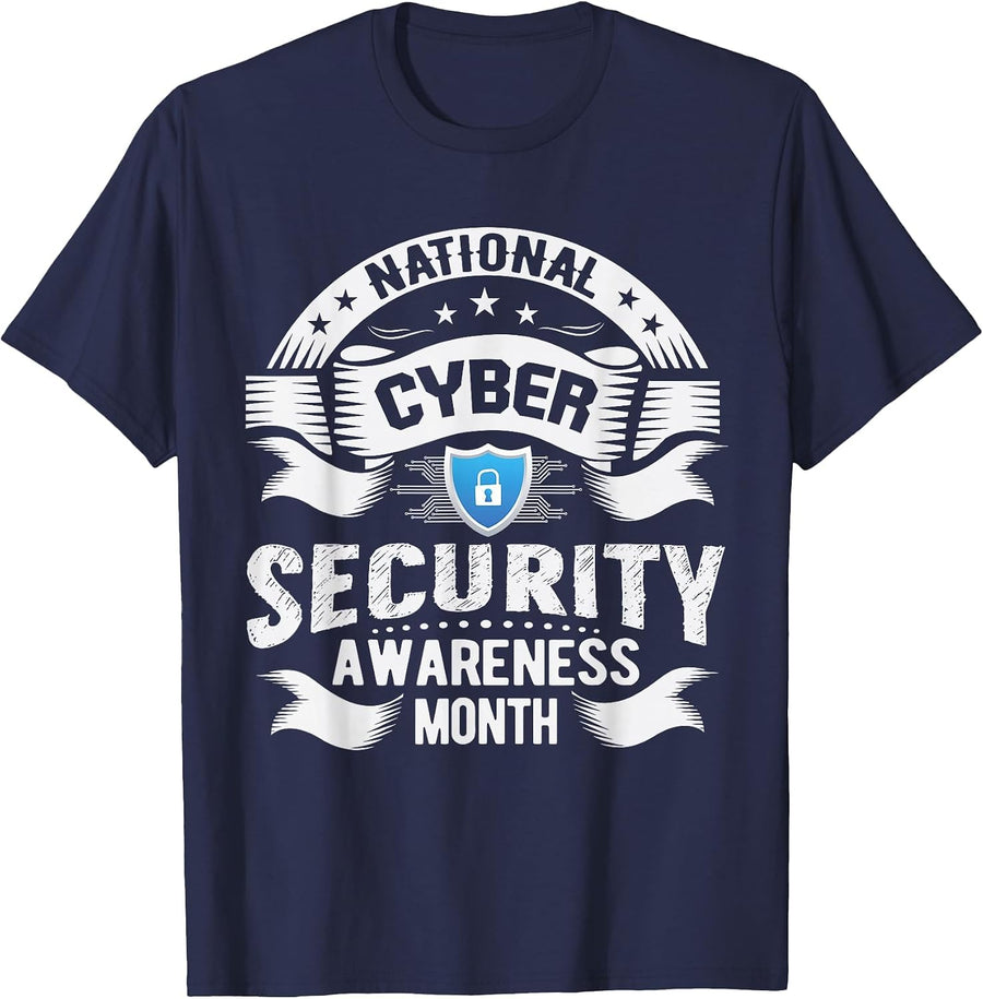 National Cyber Security Awareness Month Tech Security Team T-Shirt - Navy Blue
