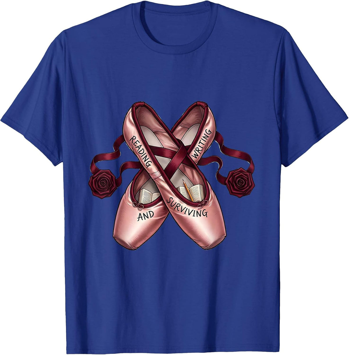 Men's Reading Writing and Surviving 4th Grade Teacher T-Shirt - Royal Blue