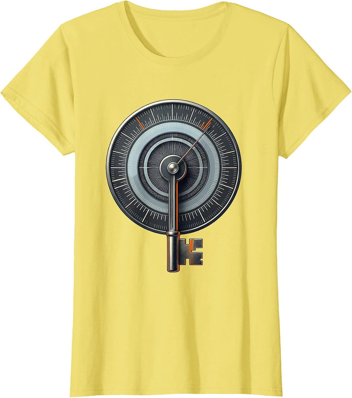 Women's Radio Dial Morse Paddle Ham Radio Operator Humor T-Shirt - Lemon Yellow