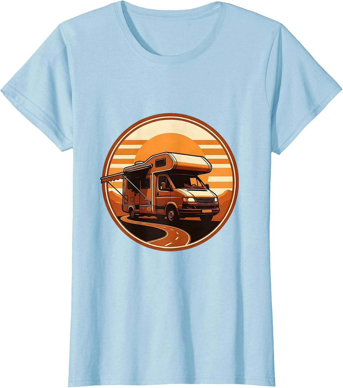 Sealed Camper Van Badge Retro Van Life Dwellers T-Shirt - Baby Blue