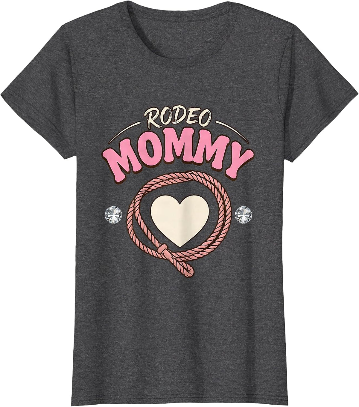 Women's Rodeo Mommy Cowgirl Glam Birthday Party Family Matching T-Shirt - Dark Heather Grey