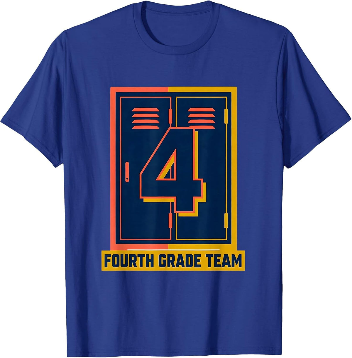 Men's Fourth Grade Team Playful Back to School Teacher Typography T-Shirt - Royal Blue