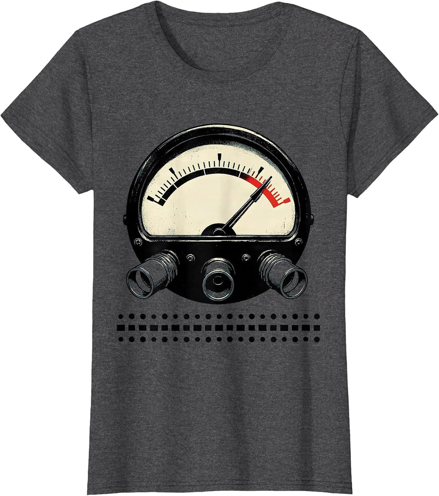 Women's Analog Meter Ham Radio Operator Hobbyist Humor T-Shirt - Dark Heather Grey