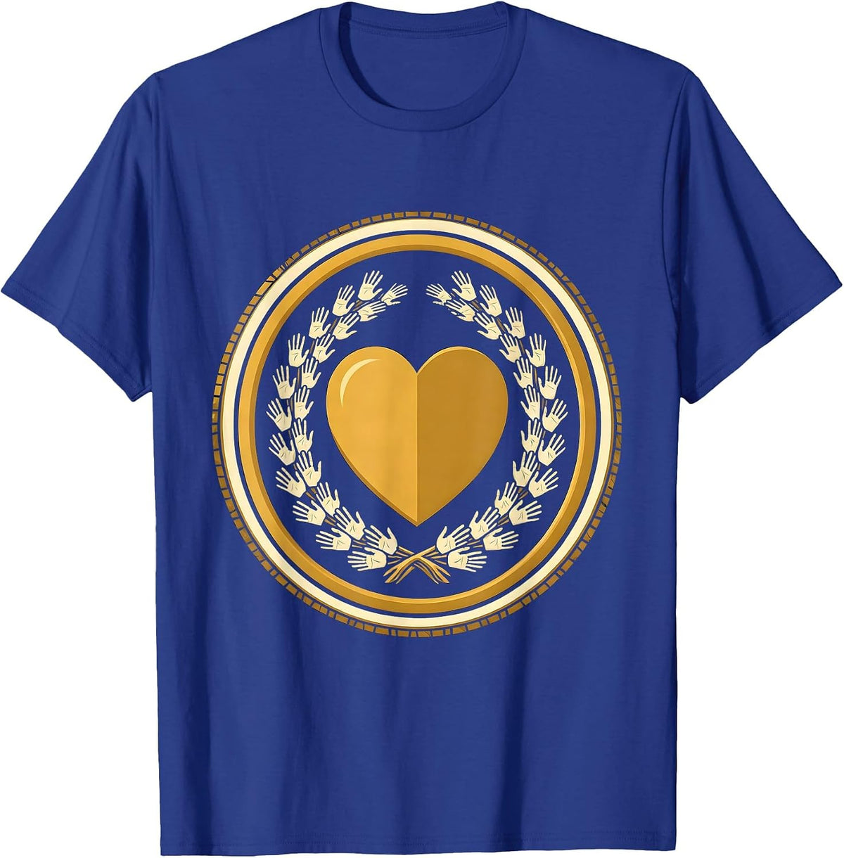 Men's Daycare Teacher Tiny Handprints Big Heart Design T-Shirt - Royal Blue