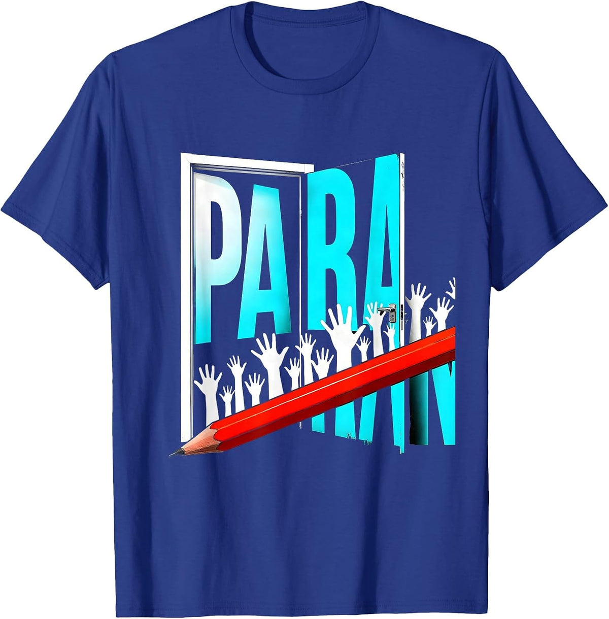 Para New Wave Typography School Paraprofessional T-Shirt - Royal Blue