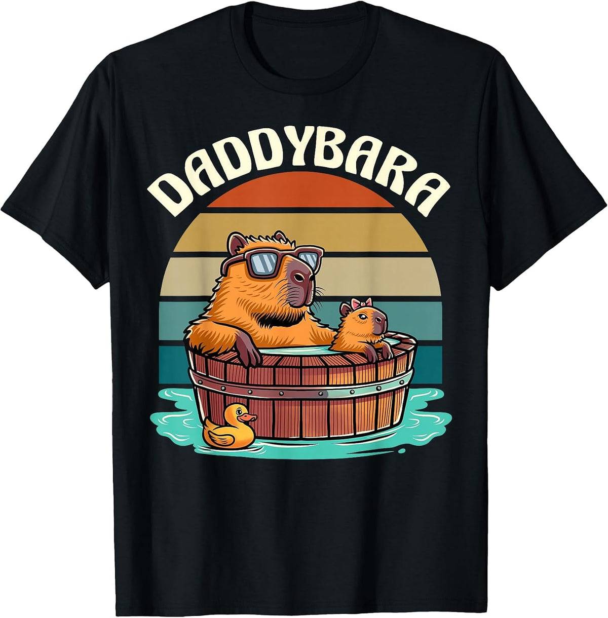 Daddybara Capybara Animal Owner Rodent Lover Capybaras T-Shirt - Black
