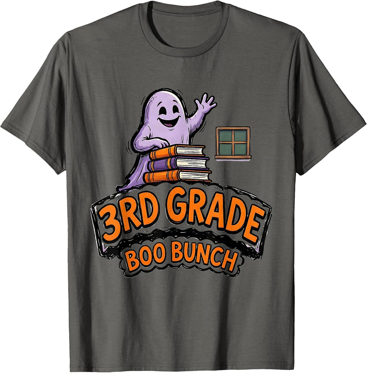 3rd Grade Boo Bunch Spooky Third Grade Halloween Teacher T-Shirt - Asphalt Grey