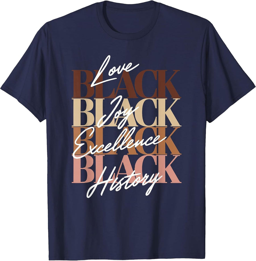 Black History Design for Women Black Love Melanin Women T-Shirt - Navy Blue