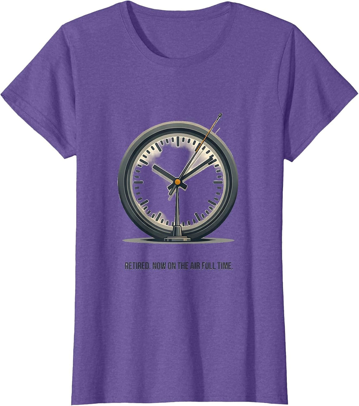 Retired Now On The Air Full Time Funny Ham Radio Operator T-Shirt - Purple Heather