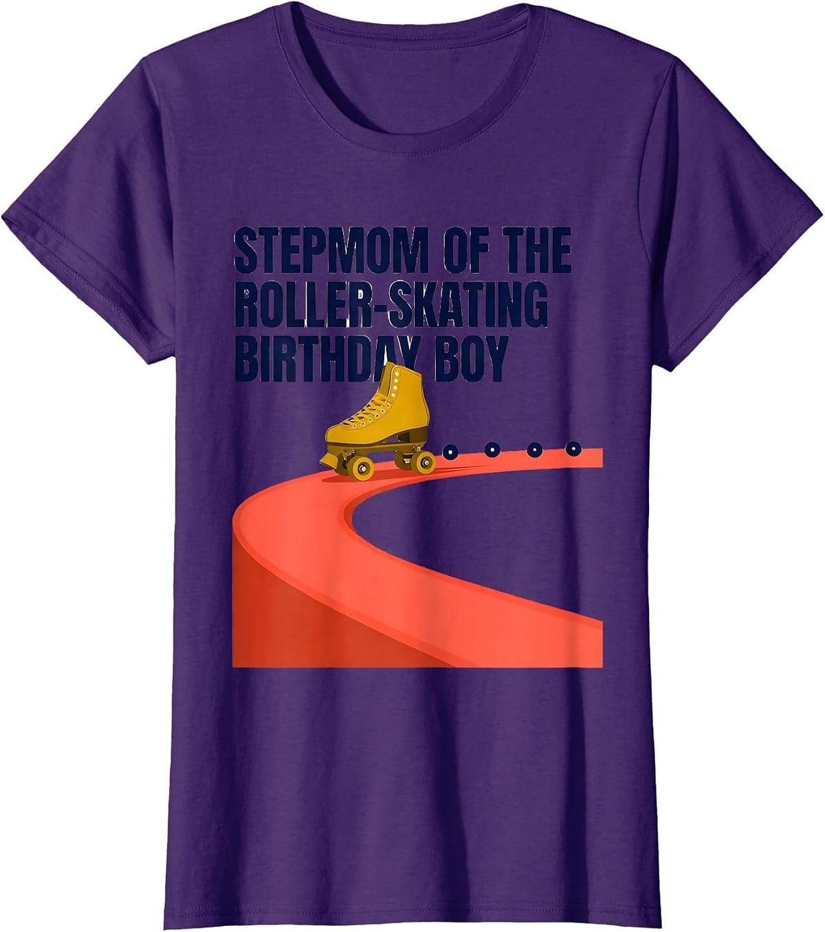 Women's Stepmom of the Roller-Skating Birthday Boy Family Matching T-Shirt - Purple