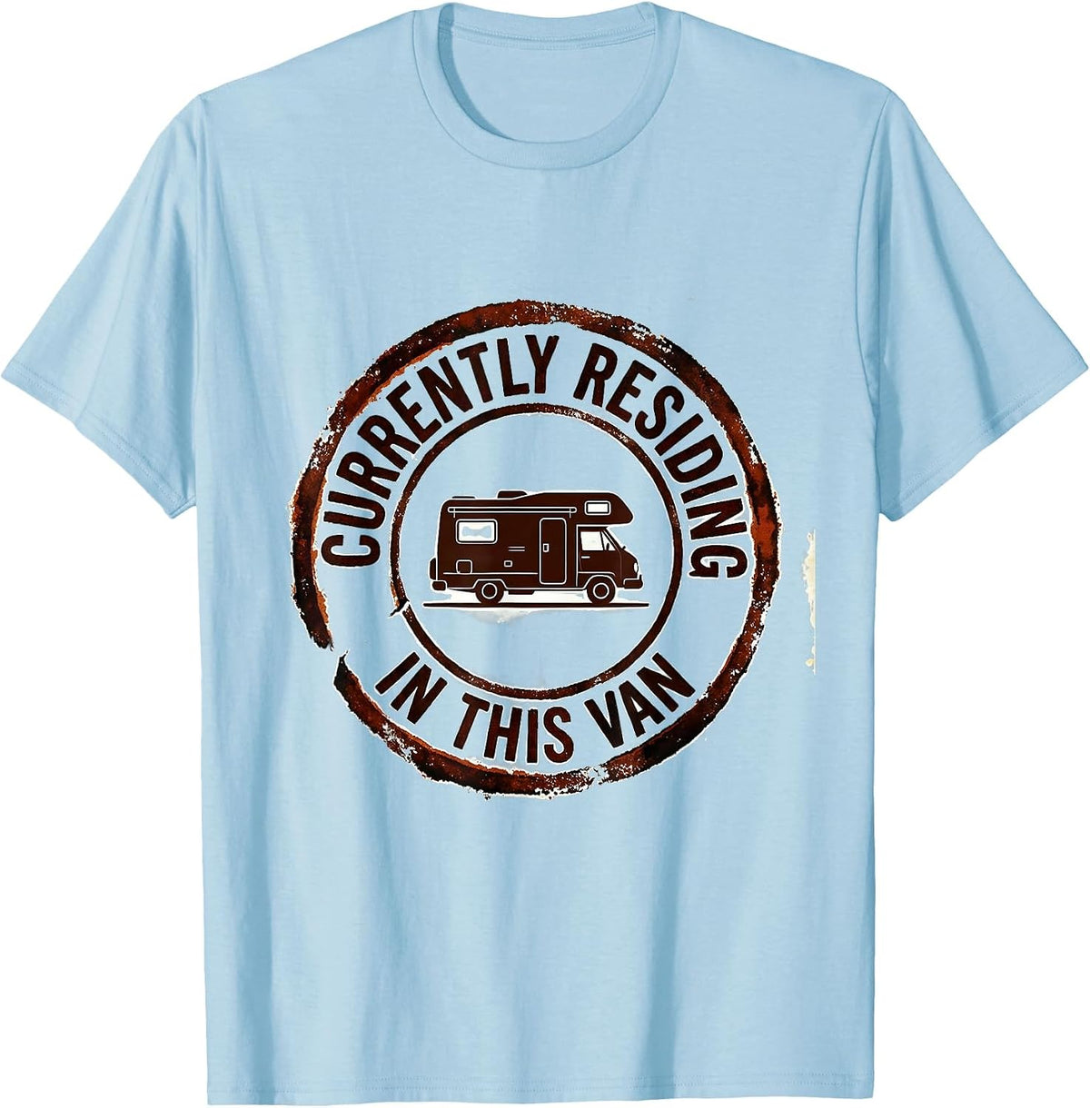 Men's Currently Residing In This Van Retro Van Life Nomads Camper T-Shirt - Baby Blue
