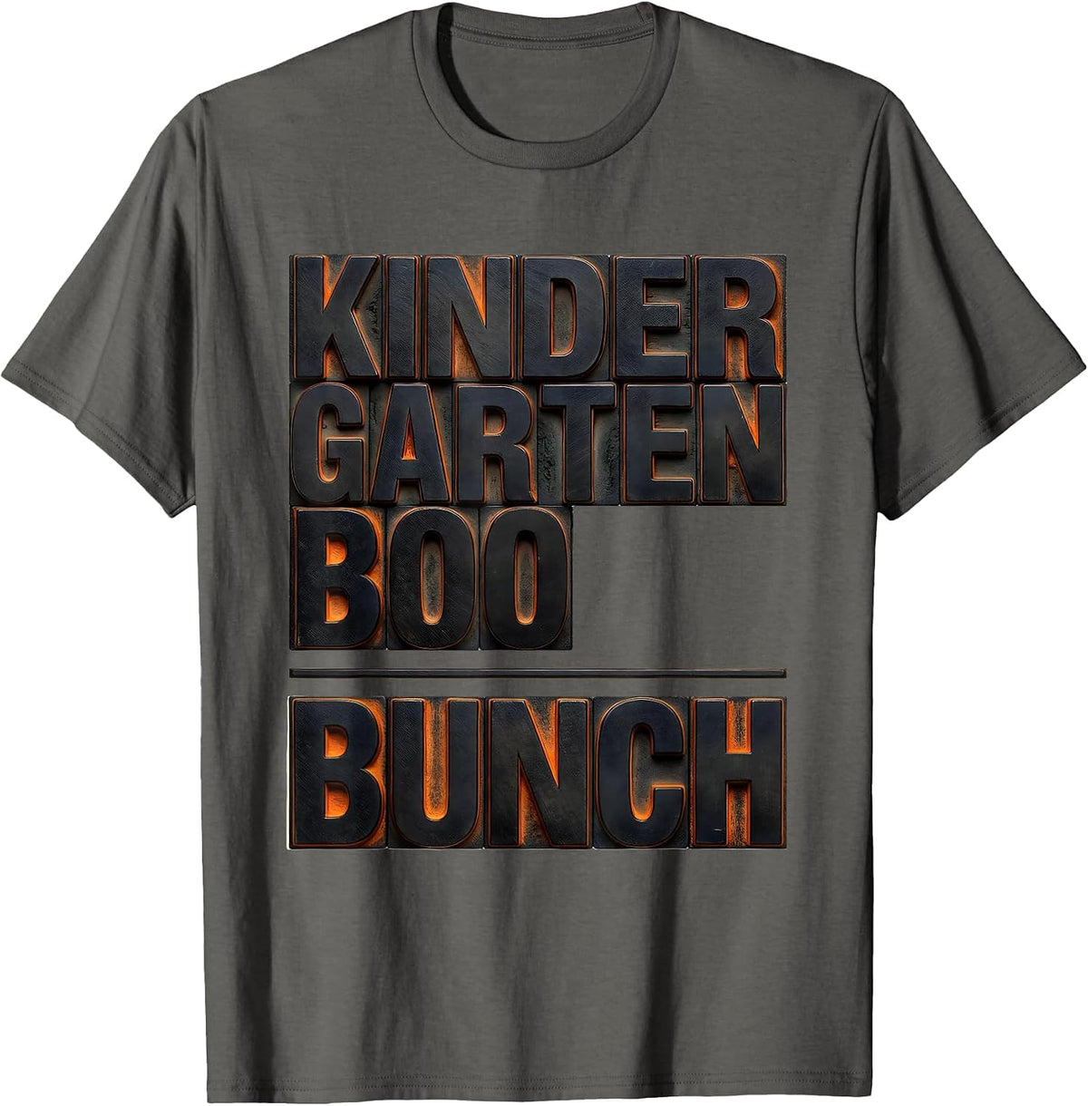 Men's Kindergarten Boo Bunch Playful Halloween Teacher Student T-Shirt - Asphalt Grey