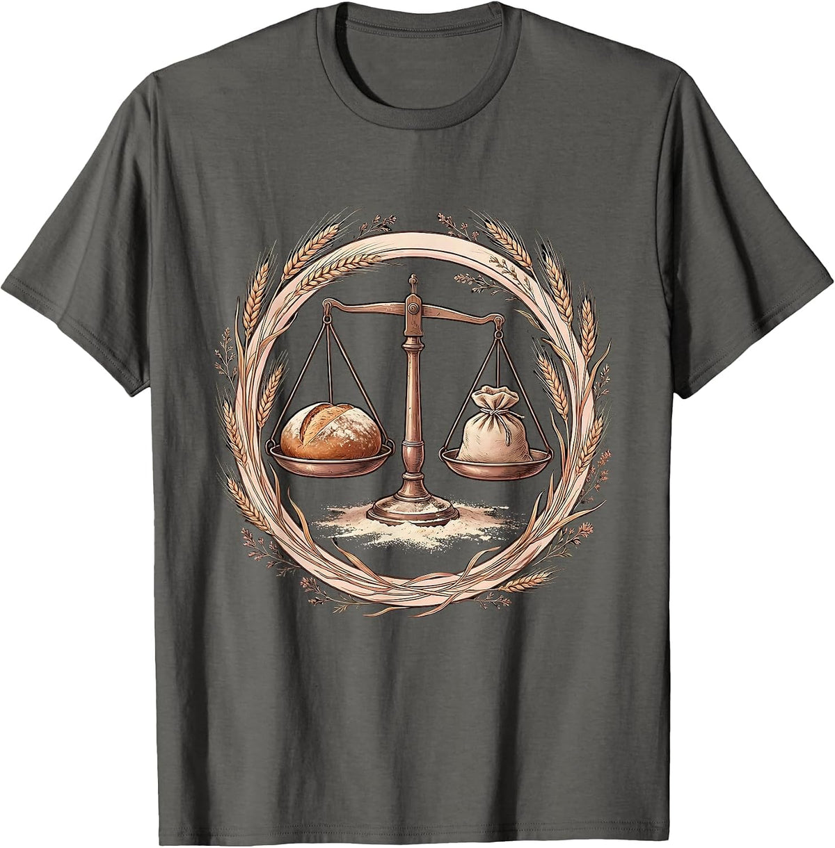 In My Sourdough Era Vintage Kitchen Scale Art T-Shirt - Asphalt Grey
