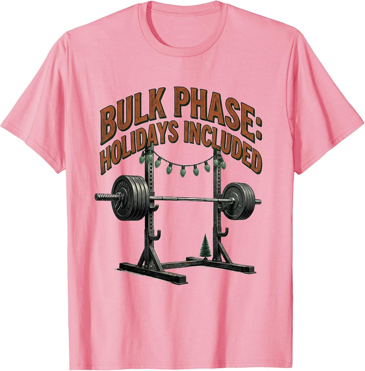 Men's Bulk Phase: Holidays Included Vintage Weightlifting T-Shirt - Pink