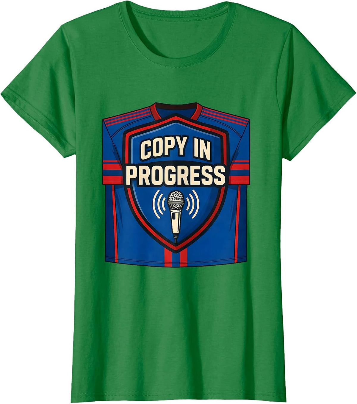 Women's Copy In Progress Funny Ham Radio Operator Hobbyist Humor T-Shirt - Kelly Green