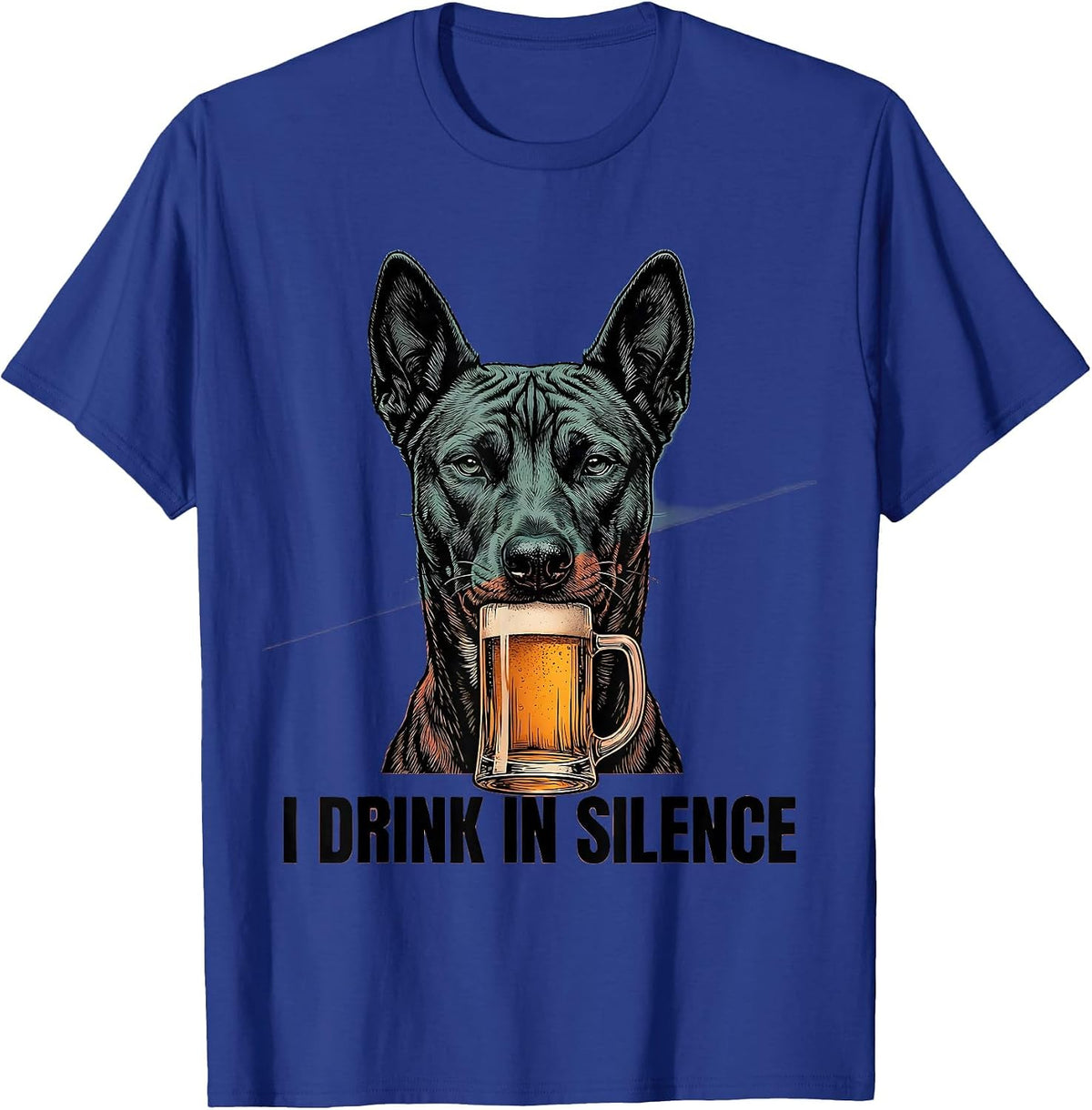 Men's I Drink In Silence Funny Basenji Dog Meme Humor T-Shirt - Royal Blue