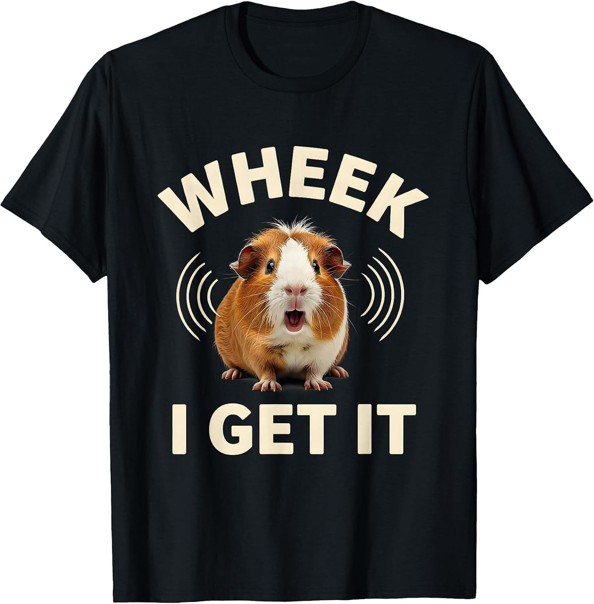 Men's Wheek, I Get It Funny Guinea Pig Lover Pet Humor T-Shirt - Black