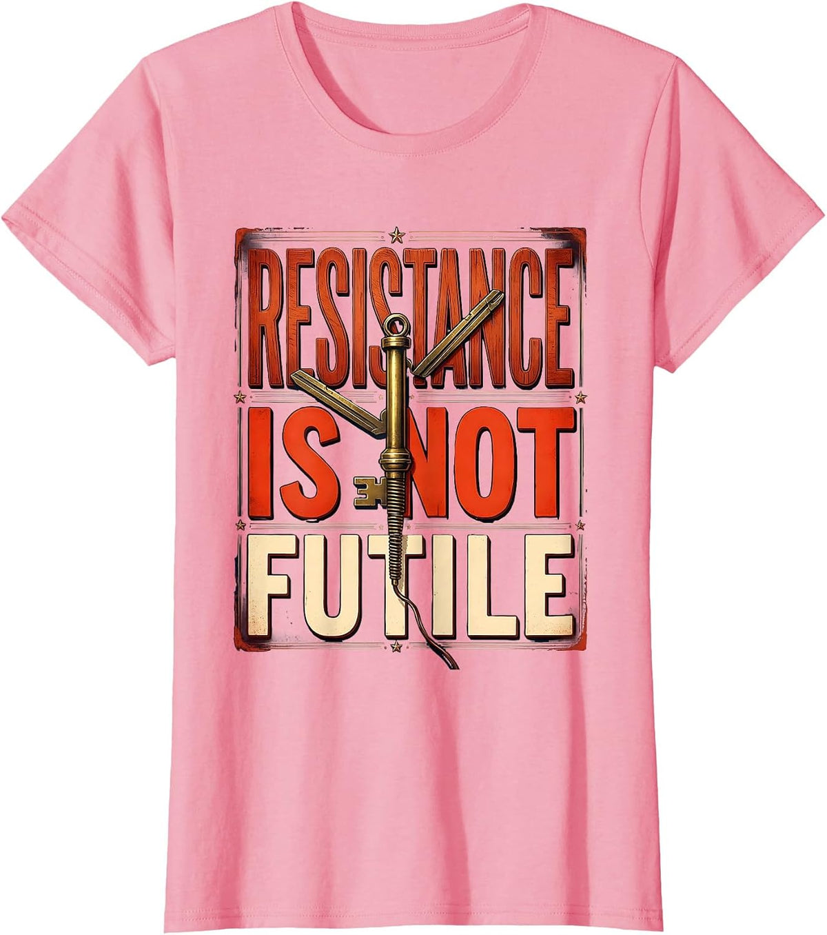 Women's Resistance Is Not Futile Funny Ham Radio Operator Nerdy T-Shirt - Pink