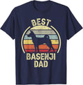 Best Dog Father Dad - Vintage Basenji T-Shirt - Navy Blue