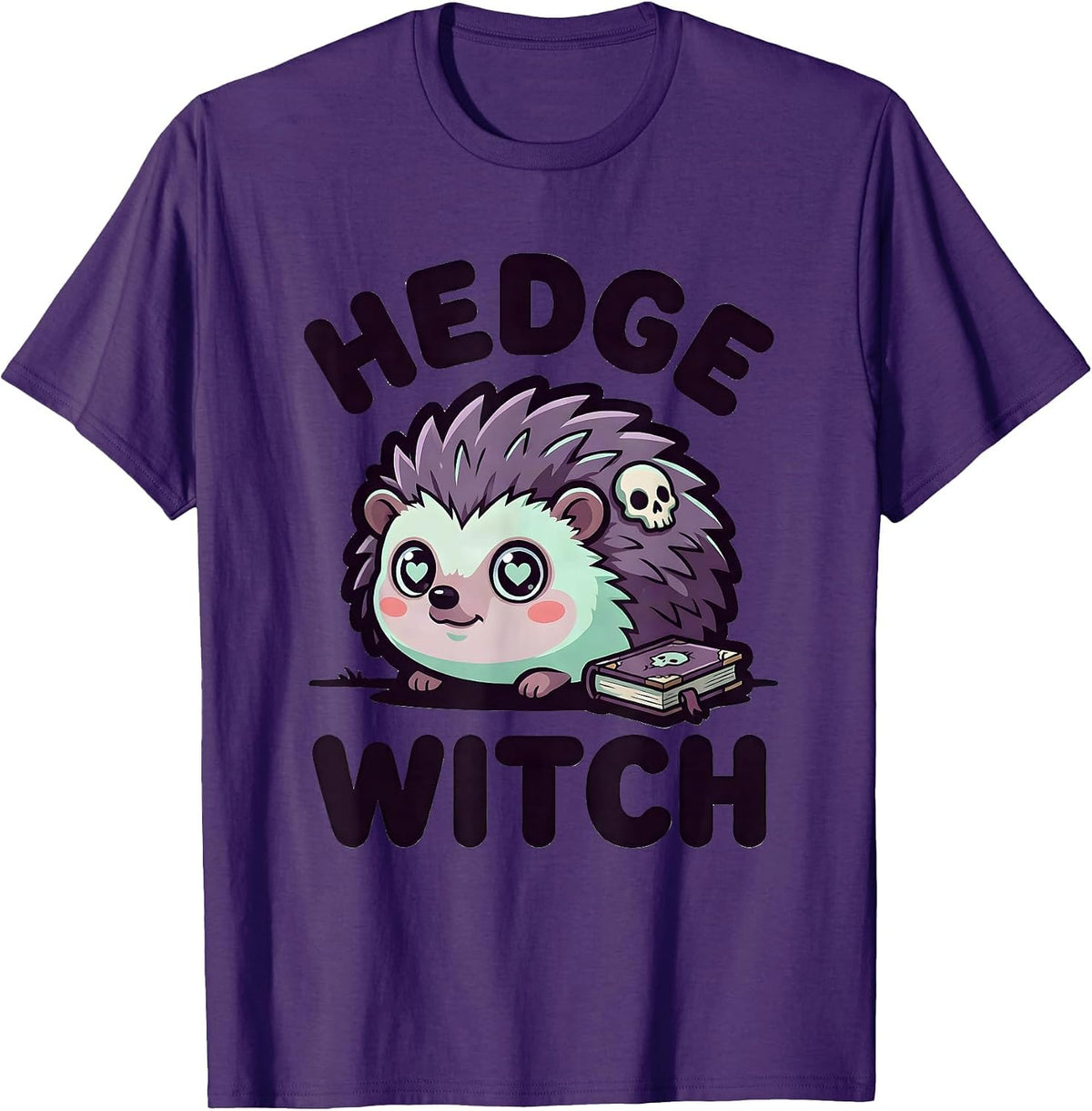 Men's Hedge Witch Pastel Goth Kawaii Creepy Cute Witchy Mascot T-Shirt - Purple