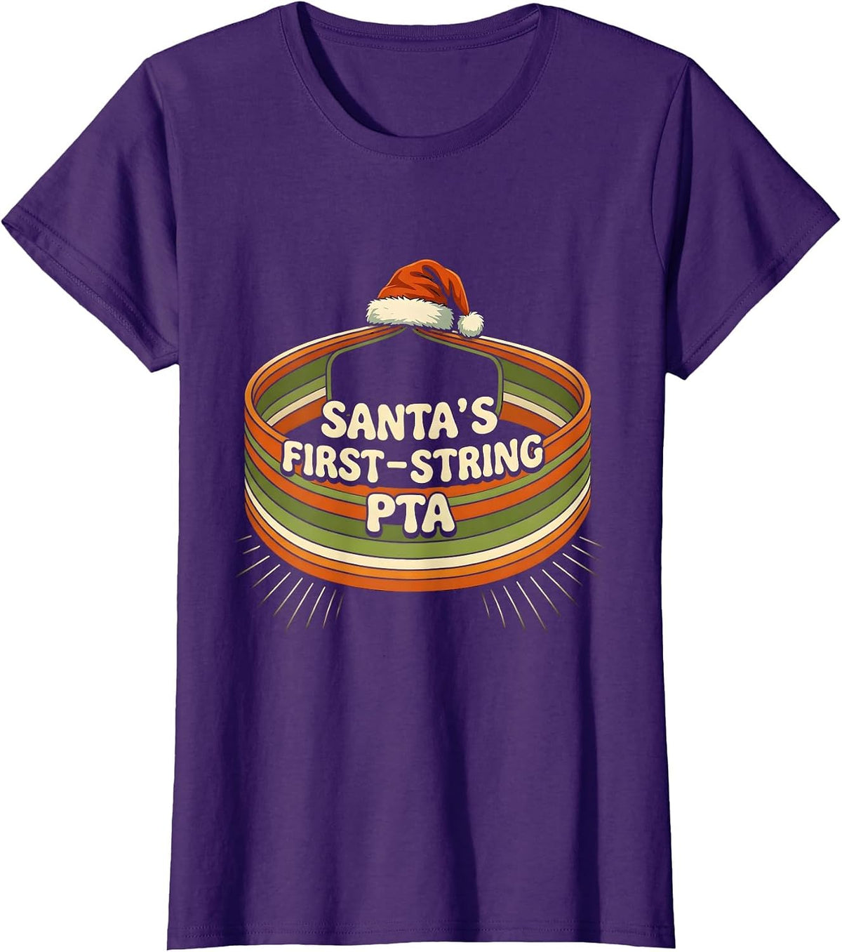 Women's Santa's First-String PTA Retro Physical Therapy Christmas T-Shirt - Purple