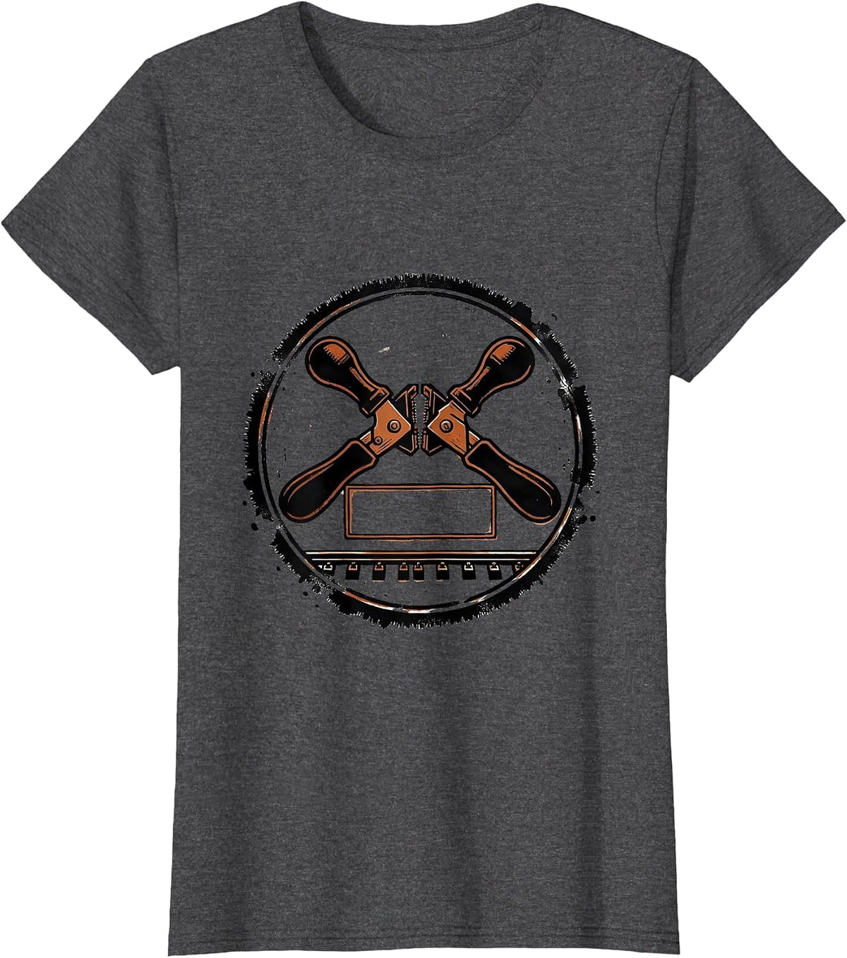 Women's Rubber Stamp Train Ticket Punch Train Enthusiast Humor T-Shirt - Dark Heather Grey
