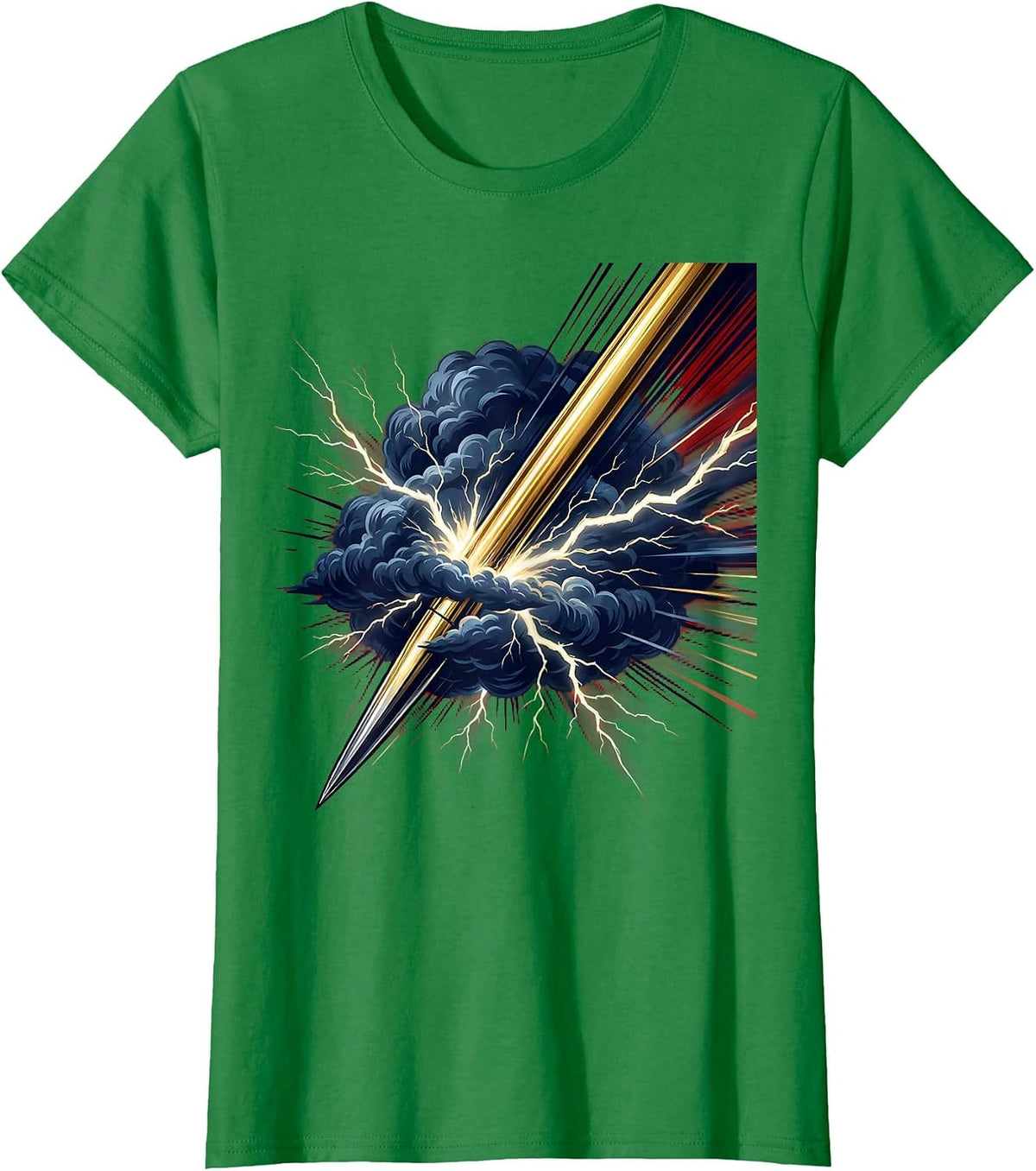 Women's Javelin Through Thundercloud Sports Graphic T-Shirt - Kelly Green