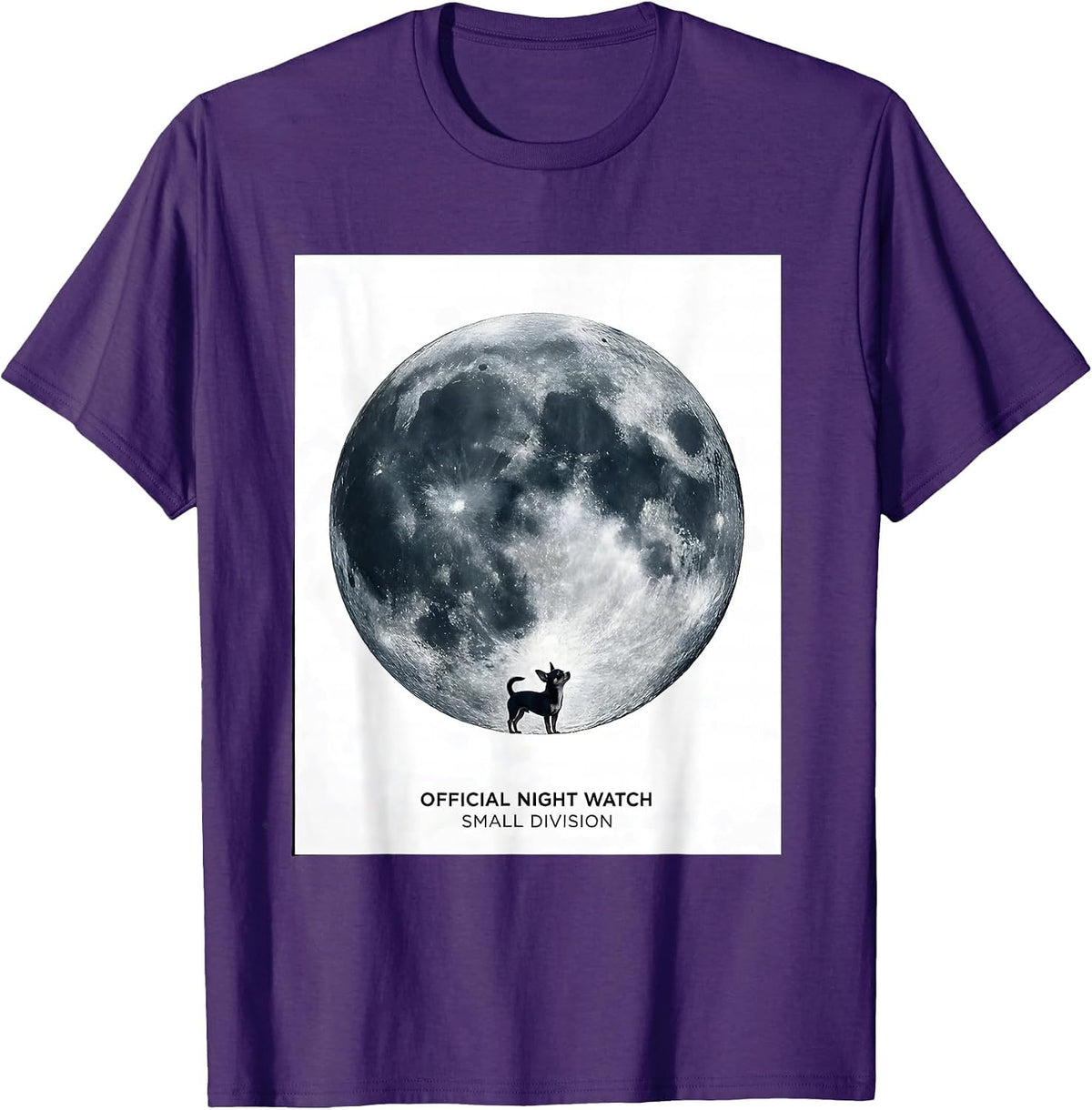 Men's Official Night Watch Small Division Chihuahua Howling T-Shirt - Purple