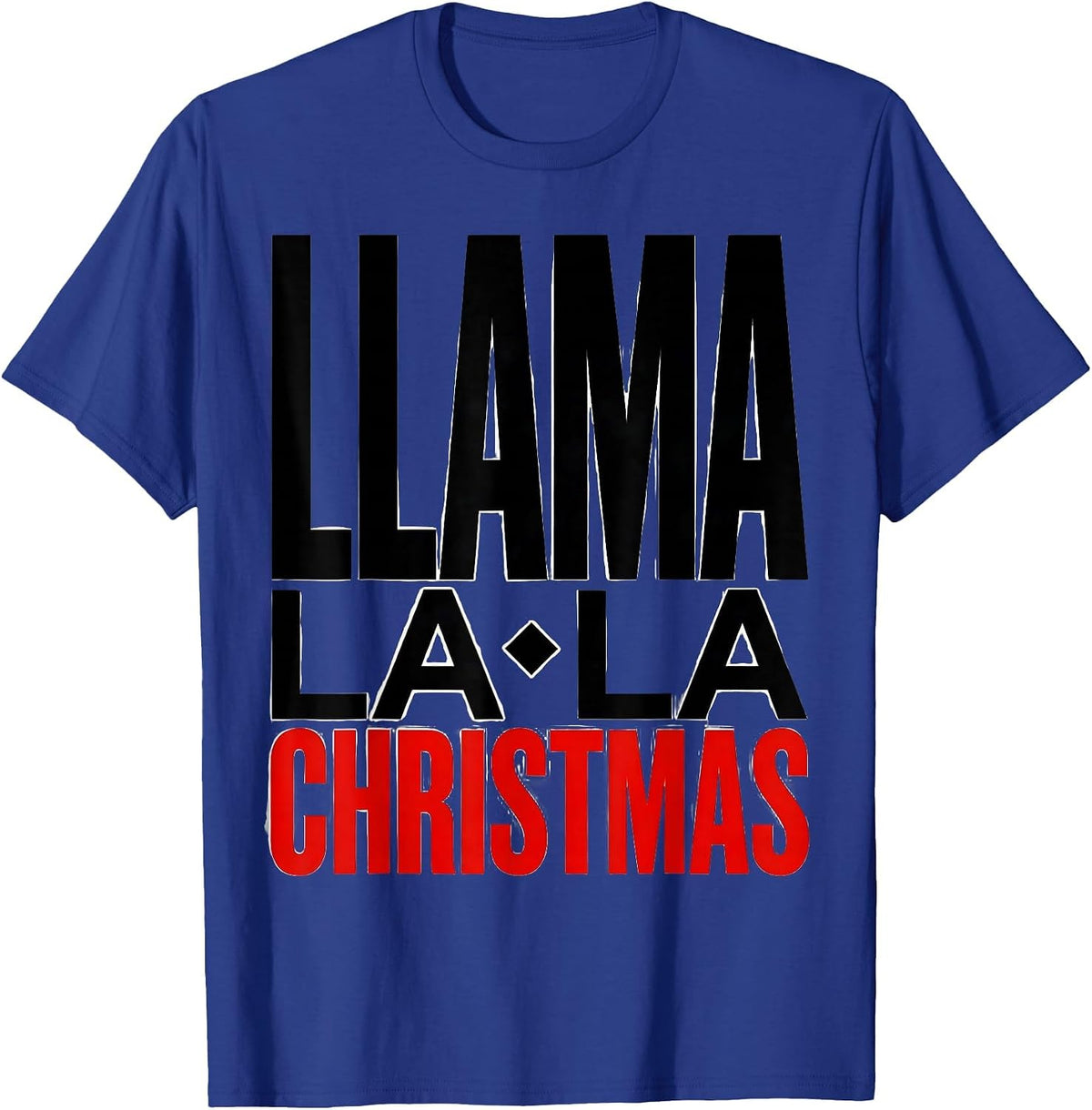 Men's Llama La La Christmas Funny Llama Lover Holiday Pajamas T-Shirt - Royal Blue