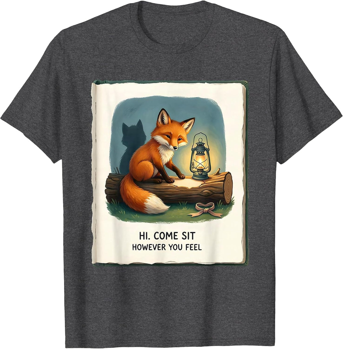 Hi Come Sit However You Feel Inspirational Mental Health T-Shirt - Dark Heather Grey
