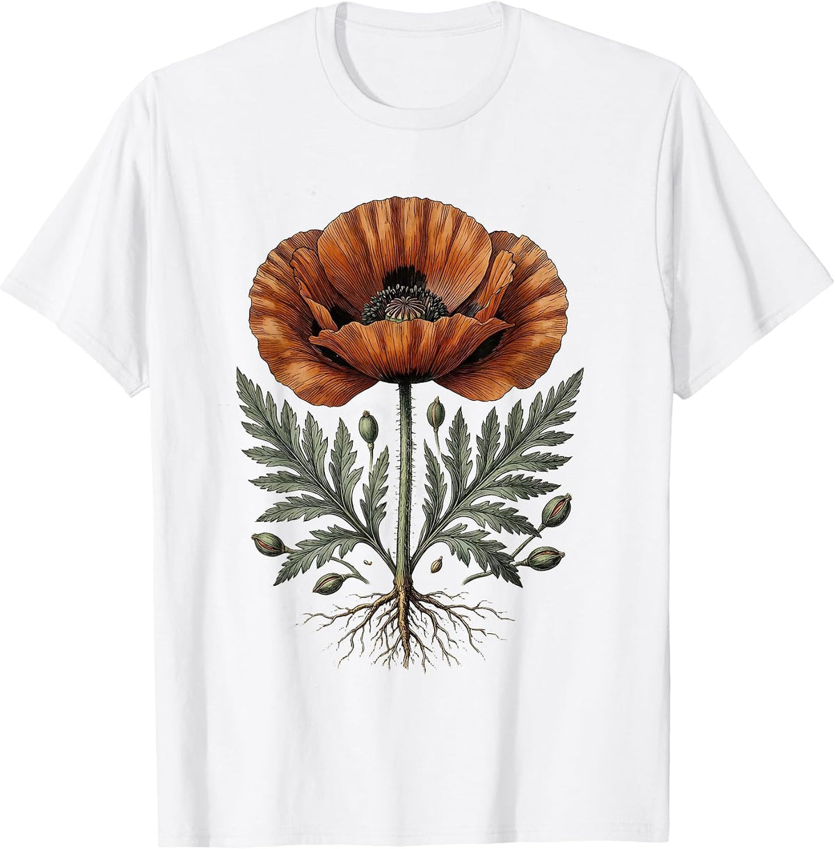 Men's Bohemian Van Life Mountain Sunset Illustration T-Shirt - White