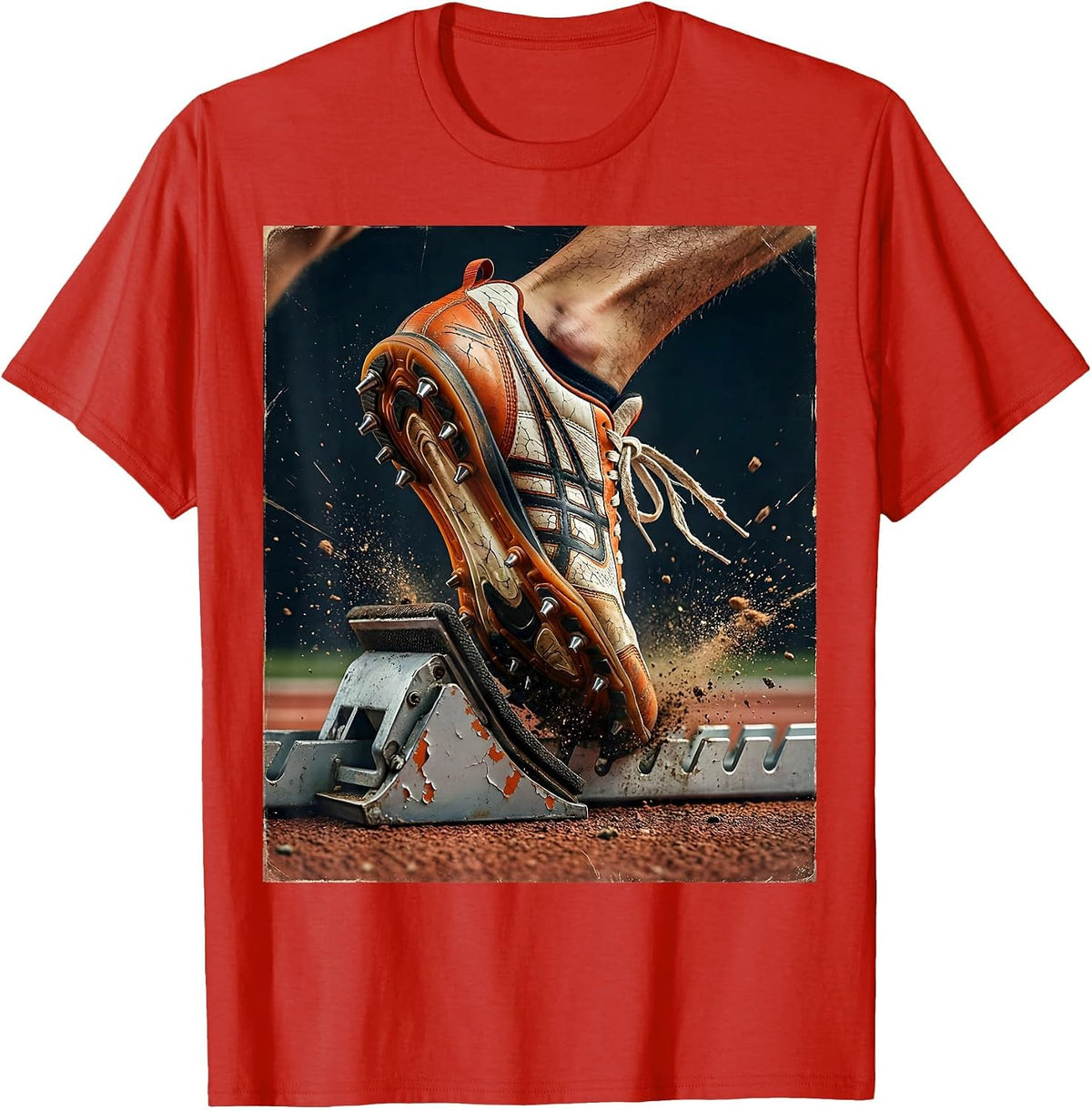 Men's Sprinter Starting Block Launch Graphic T-Shirt - Red