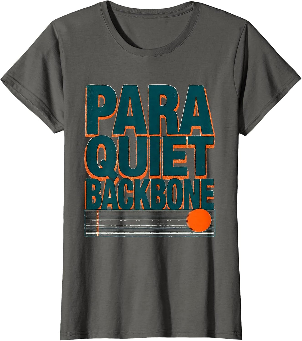 Women's Para Quiet Backbone Risograph Paraprofessional Teacher's T-Shirt - Asphalt Grey