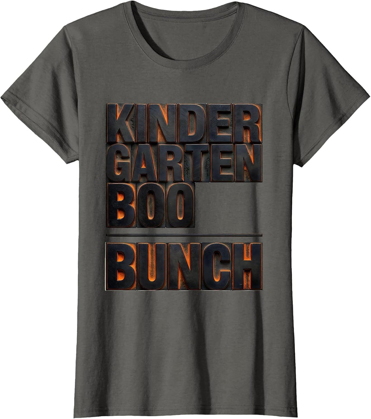 Women's Kindergarten Boo Bunch Playful Halloween Teacher Student T-Shirt - Asphalt Grey