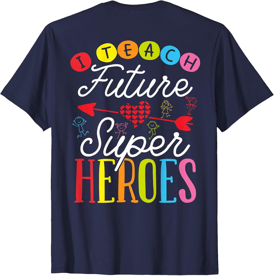 I Teach Future Super Heroes Nursery T-Shirt - Navy Blue
