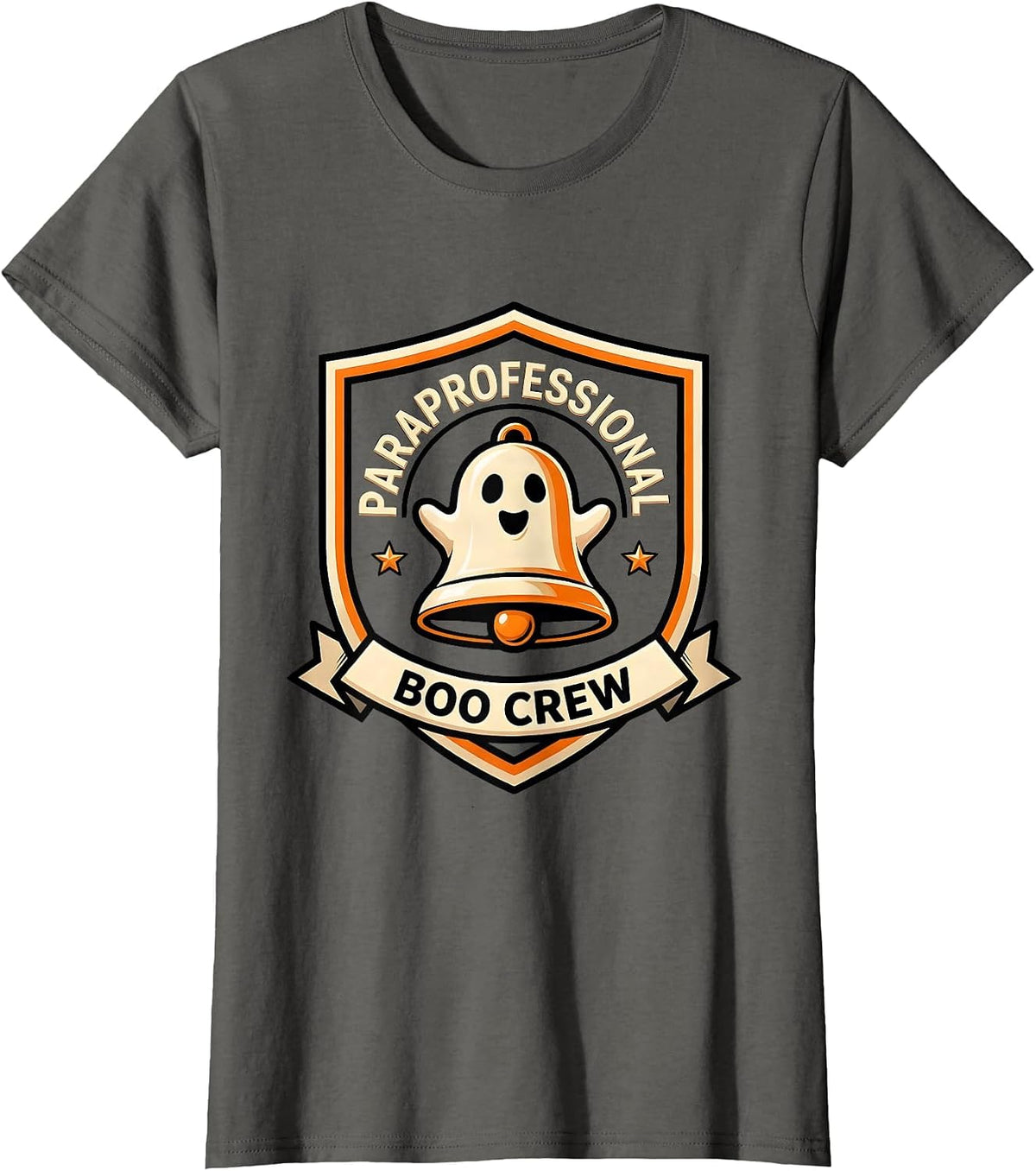 Women's Paraprofessional Boo Crew Funny School Staff Halloween T-Shirt - Asphalt Grey