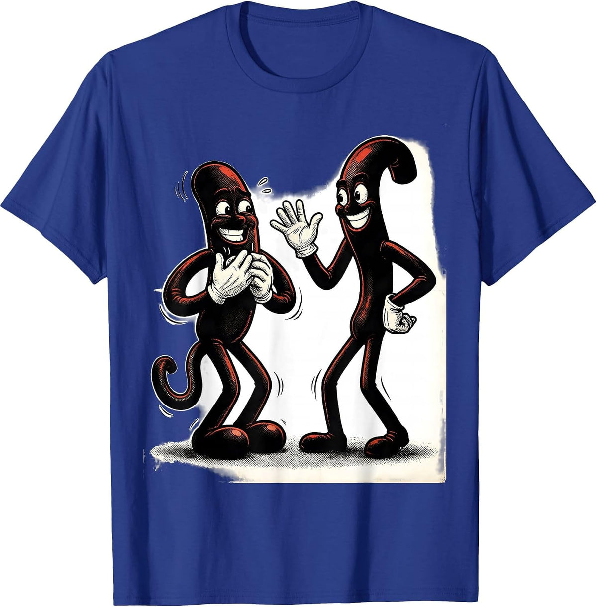 Nervous Semicolon Retro Cartoon Grammar Teacher Humor T-Shirt - Royal Blue