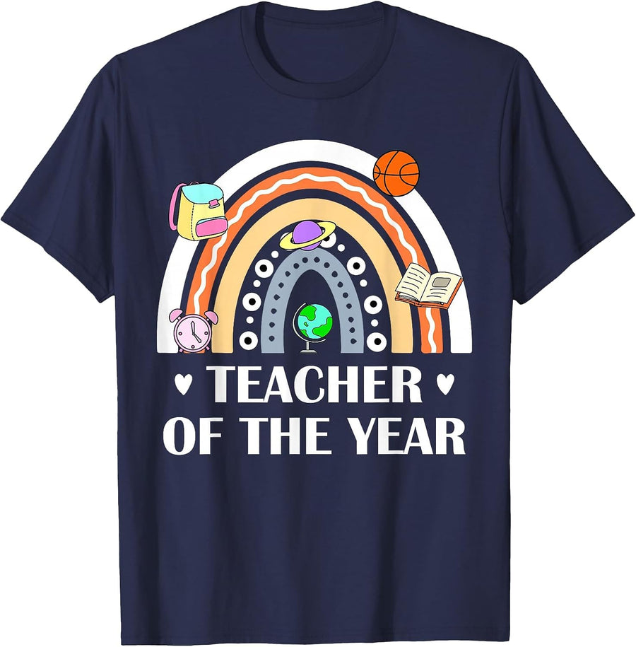 Teacher of The Year Best Teacher Ever T-Shirt - Navy Blue