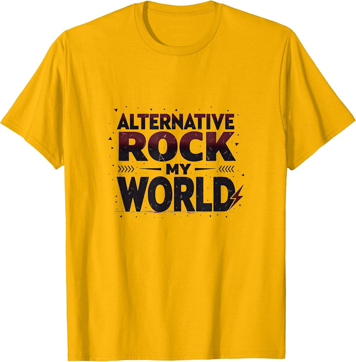 Alternative Rock My World 90s Music Design T-Shirt - Golden Yellow